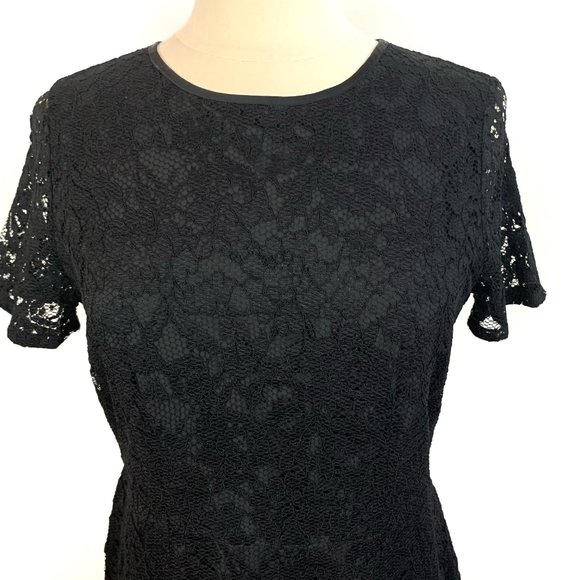 Liz Claiborne Lace Black Overlay Dress 6 - Picture 4 of 9